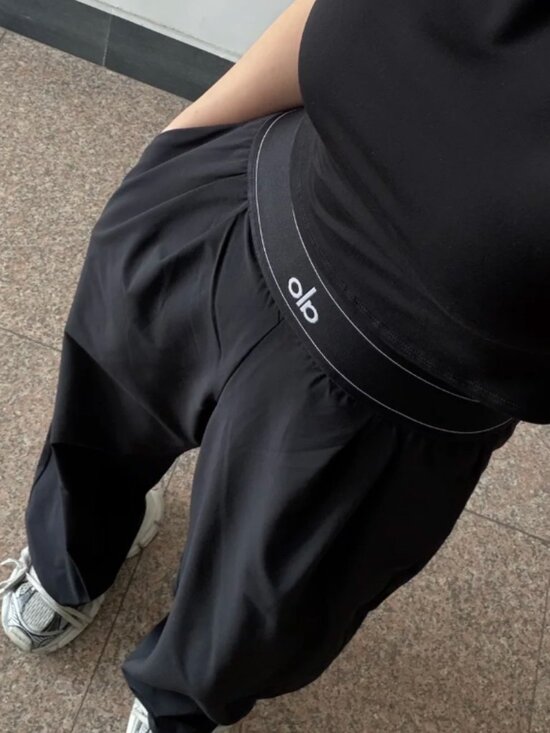 ALO Yoga Pants - 🤖NWT ALO Yoga Black Suit Up Trouser 30" Inseam | High-Waist Wide Leg Pants